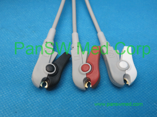 compatible ECG leads for Mindray, AHA color, 3 leads